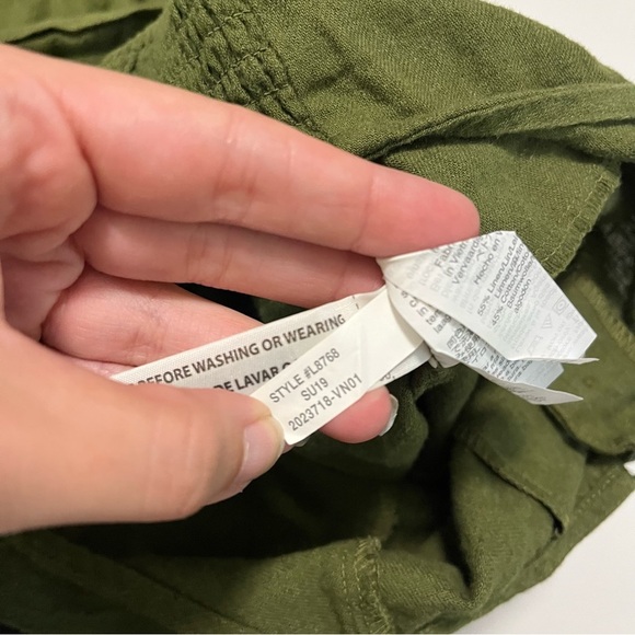 Madewell Button Down Jumpsuit Green Linen Cotton Size 0 T2 - Picture 8 of 11